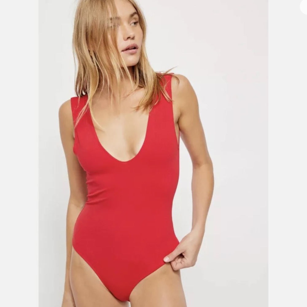 RED THONG BODYSUIT